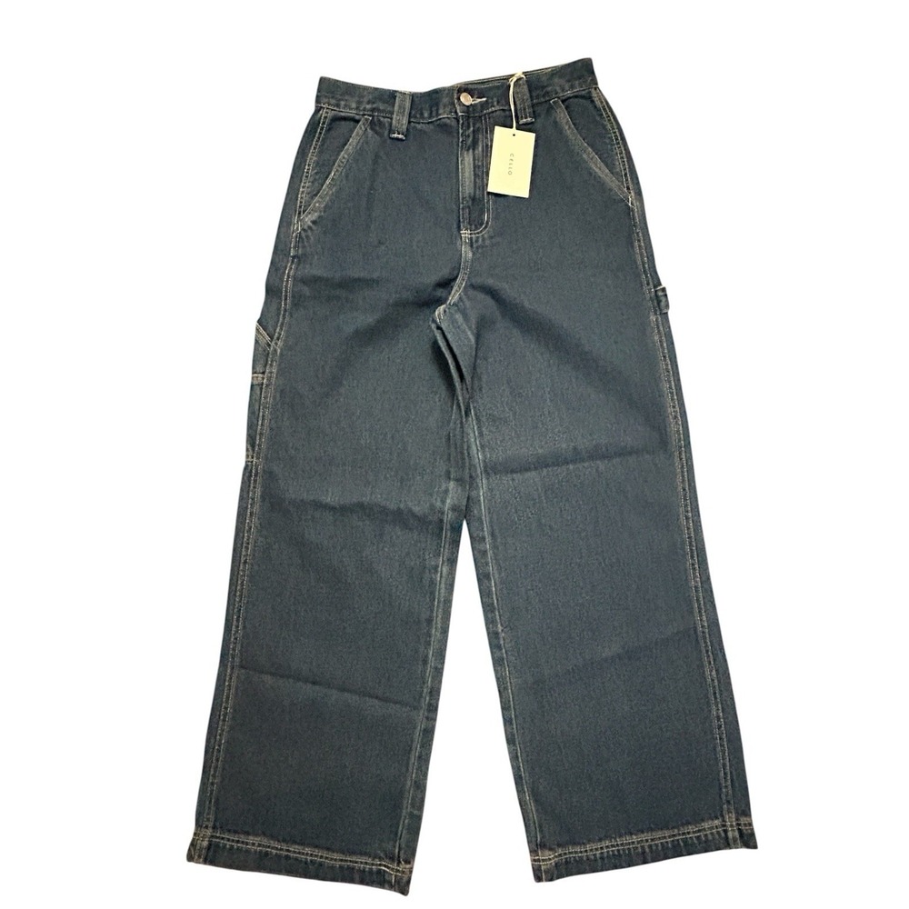 NWT Cello Wide Leg Carpenter Jeans - Women's Size 7 - 100% Cotton Medium Wash